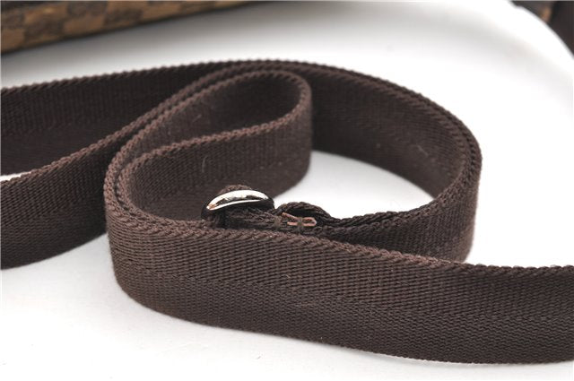 Authentic GUCCI Shoulder Cross Body Bag GG Canvas Leather 145857 Brown 2083G