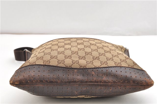 Authentic GUCCI Shoulder Cross Body Bag GG Canvas Leather 145857 Brown 2083G