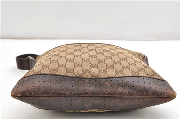 Authentic GUCCI Shoulder Cross Body Bag GG Canvas Leather 145857 Brown 2083G