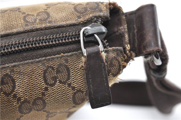 Authentic GUCCI Shoulder Cross Body Bag GG Canvas Leather 145857 Brown 2083G