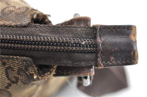 Authentic GUCCI Shoulder Cross Body Bag GG Canvas Leather 145857 Brown 2083G