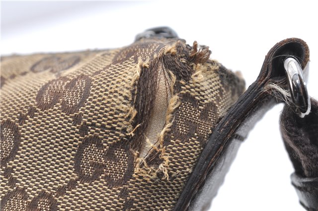 Authentic GUCCI Shoulder Cross Body Bag GG Canvas Leather 145857 Brown 2083G