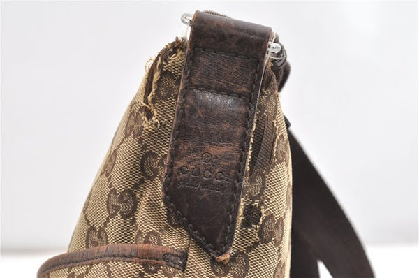 Authentic GUCCI Shoulder Cross Body Bag GG Canvas Leather 145857 Brown 2083G