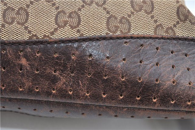 Authentic GUCCI Shoulder Cross Body Bag GG Canvas Leather 145857 Brown 2083G
