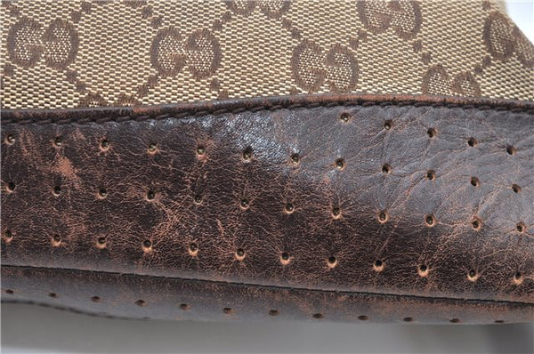 Authentic GUCCI Shoulder Cross Body Bag GG Canvas Leather 145857 Brown 2083G
