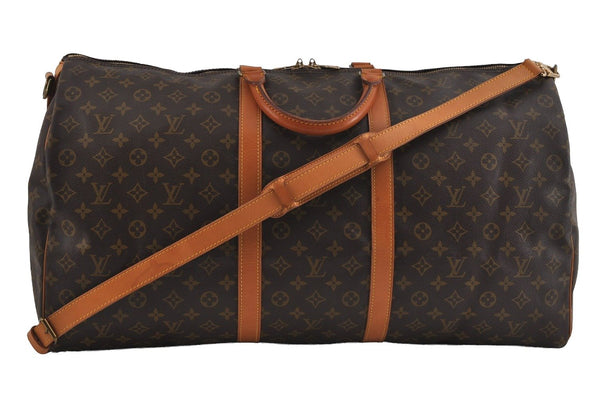 Authentic Louis Vuitton Monogram Keepall Bandouliere 60 M41412 Boston Bag 2083I