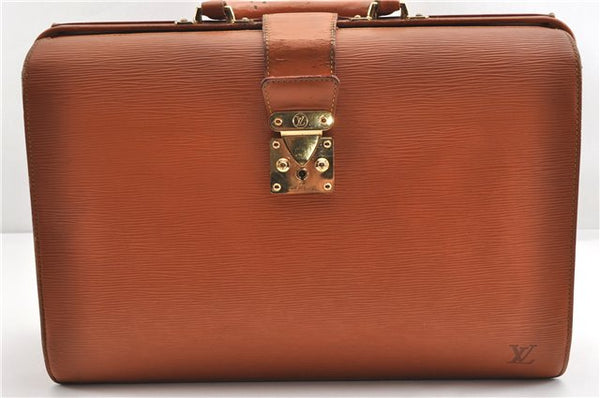 Authentic Louis Vuitton Epi Serviette Fermoir Briefcase Brown M54358 Junk 2084G