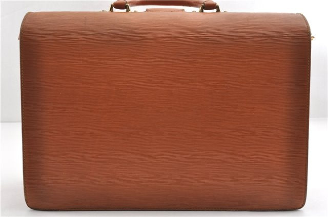 Authentic Louis Vuitton Epi Serviette Fermoir Briefcase Brown M54358 Junk 2084G