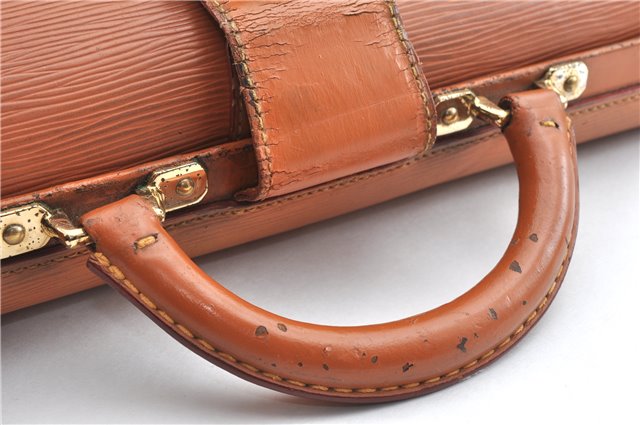 Authentic Louis Vuitton Epi Serviette Fermoir Briefcase Brown M54358 Junk 2084G