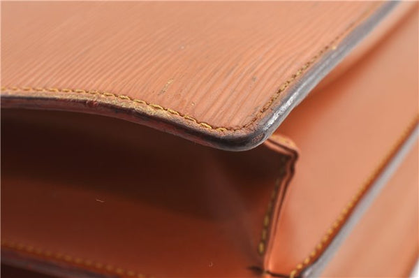 Authentic Louis Vuitton Epi Serviette Fermoir Briefcase Brown M54358 Junk 2084G