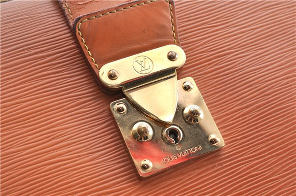 Authentic Louis Vuitton Epi Serviette Fermoir Briefcase Brown M54358 Junk 2084G