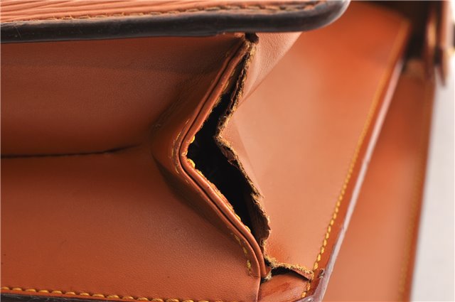 Authentic Louis Vuitton Epi Serviette Fermoir Briefcase Brown M54358 Junk 2084G