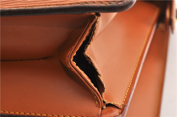 Authentic Louis Vuitton Epi Serviette Fermoir Briefcase Brown M54358 Junk 2084G