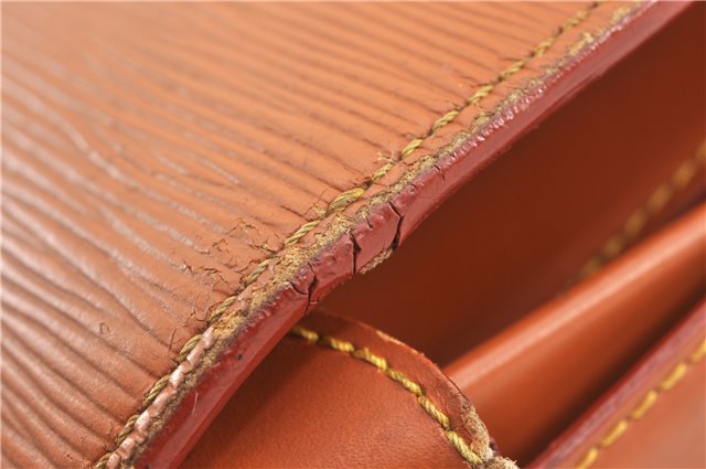 Authentic Louis Vuitton Epi Serviette Fermoir Briefcase Brown M54358 Junk 2084G