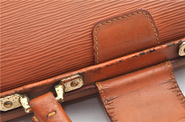 Authentic Louis Vuitton Epi Serviette Fermoir Briefcase Brown M54358 Junk 2084G