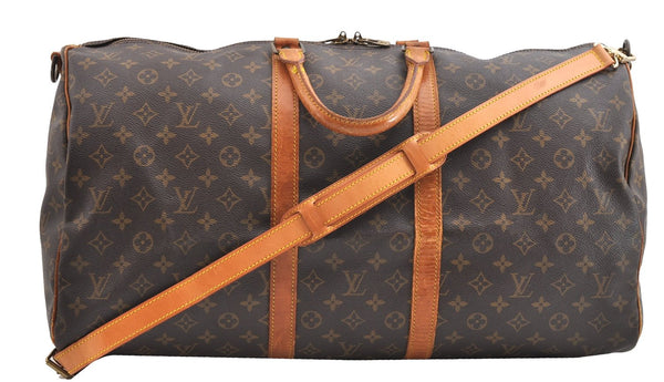 Authentic Louis Vuitton Monogram Keepall Bandouliere 55 M41414 Boston Bag 2085G