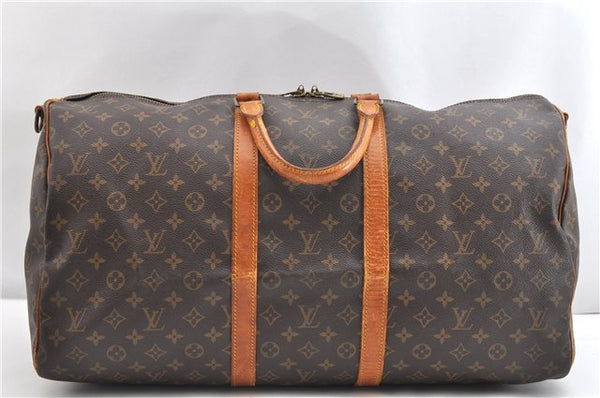 Authentic Louis Vuitton Monogram Keepall Bandouliere 55 M41414 Boston Bag 2085G