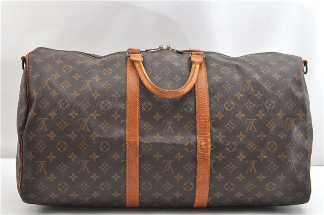 Authentic Louis Vuitton Monogram Keepall Bandouliere 55 M41414 Boston Bag 2085G