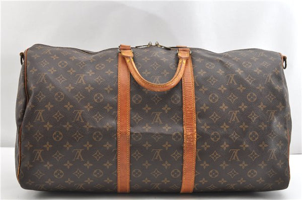 Authentic Louis Vuitton Monogram Keepall Bandouliere 55 M41414 Boston Bag 2085G