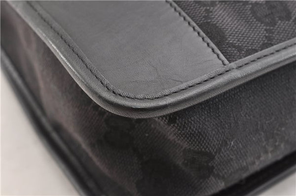 Authentic GUCCI Vintage Shoulder Hand Bag GG Canvas Leather 0014205 Black 2086G