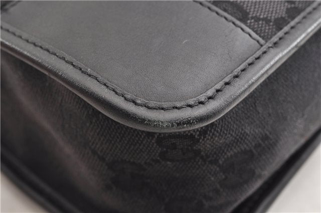 Authentic GUCCI Vintage Shoulder Hand Bag GG Canvas Leather 0014205 Black 2086G