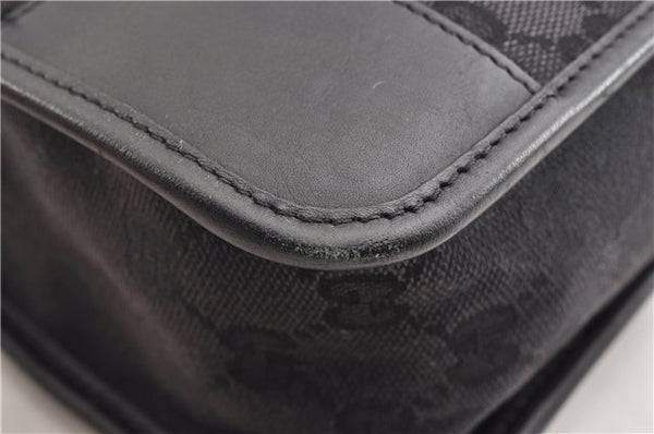 Authentic GUCCI Vintage Shoulder Hand Bag GG Canvas Leather 0014205 Black 2086G