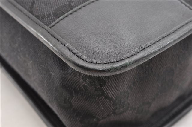 Authentic GUCCI Vintage Shoulder Hand Bag GG Canvas Leather 0014205 Black 2086G