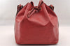 Authentic Louis Vuitton Epi Petit Noe Shoulder Drawstring Bag M44107 Red 2086I