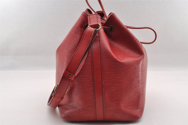 Authentic Louis Vuitton Epi Petit Noe Shoulder Drawstring Bag M44107 Red 2086I