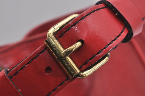 Authentic Louis Vuitton Epi Petit Noe Shoulder Drawstring Bag M44107 Red 2086I