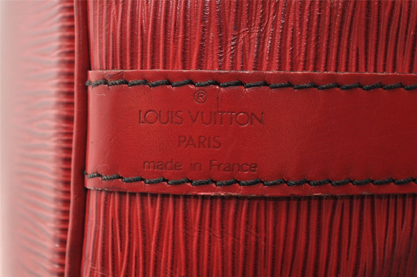 Authentic Louis Vuitton Epi Petit Noe Shoulder Drawstring Bag M44107 Red 2086I