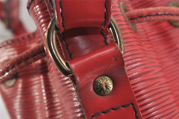 Authentic Louis Vuitton Epi Petit Noe Shoulder Drawstring Bag M44107 Red 2086I