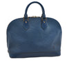 Authentic Louis Vuitton Epi Alma PM Hand Bag Blue M52145 LV 2087G