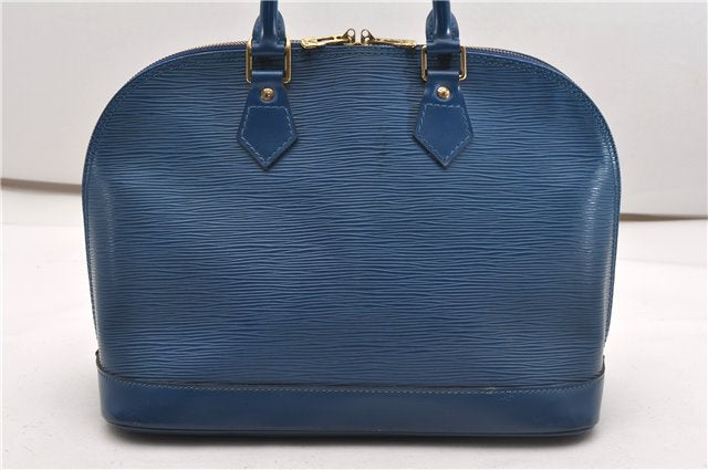 Authentic Louis Vuitton Epi Alma PM Hand Bag Blue M52145 LV 2087G