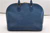Authentic Louis Vuitton Epi Alma PM Hand Bag Blue M52145 LV 2087G