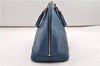Authentic Louis Vuitton Epi Alma PM Hand Bag Blue M52145 LV 2087G