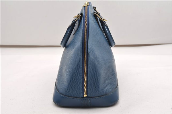 Authentic Louis Vuitton Epi Alma PM Hand Bag Blue M52145 LV 2087G