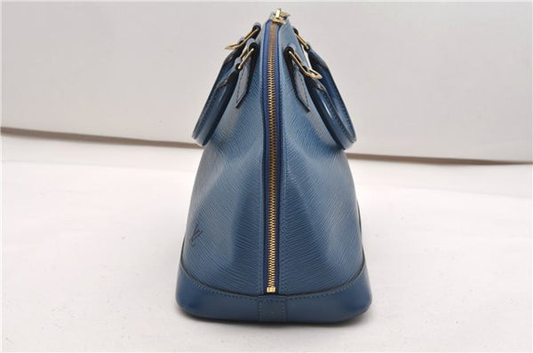 Authentic Louis Vuitton Epi Alma PM Hand Bag Blue M52145 LV 2087G