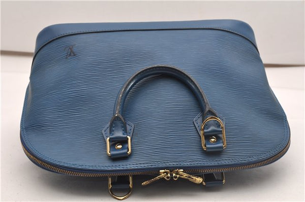 Authentic Louis Vuitton Epi Alma PM Hand Bag Blue M52145 LV 2087G