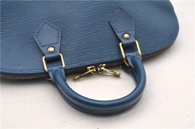 Authentic Louis Vuitton Epi Alma PM Hand Bag Blue M52145 LV 2087G