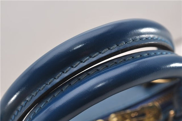 Authentic Louis Vuitton Epi Alma PM Hand Bag Blue M52145 LV 2087G