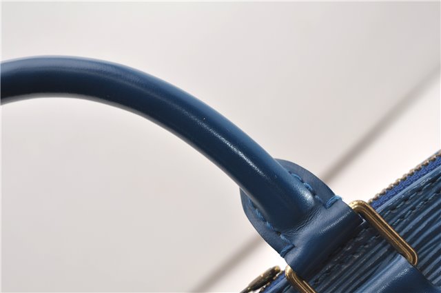Authentic Louis Vuitton Epi Alma PM Hand Bag Blue M52145 LV 2087G