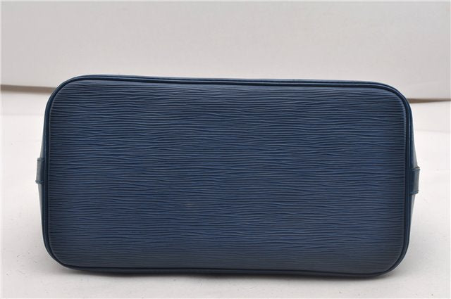 Authentic Louis Vuitton Epi Alma PM Hand Bag Blue M52145 LV 2087G