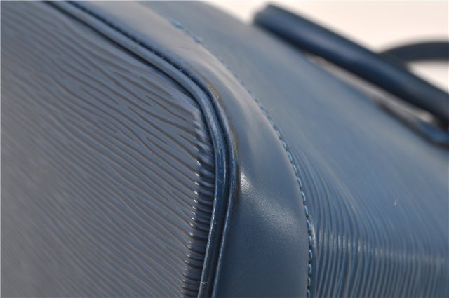 Authentic Louis Vuitton Epi Alma PM Hand Bag Blue M52145 LV 2087G