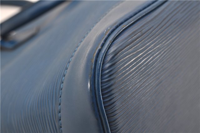 Authentic Louis Vuitton Epi Alma PM Hand Bag Blue M52145 LV 2087G