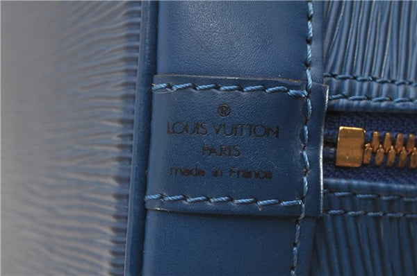 Authentic Louis Vuitton Epi Alma PM Hand Bag Blue M52145 LV 2087G