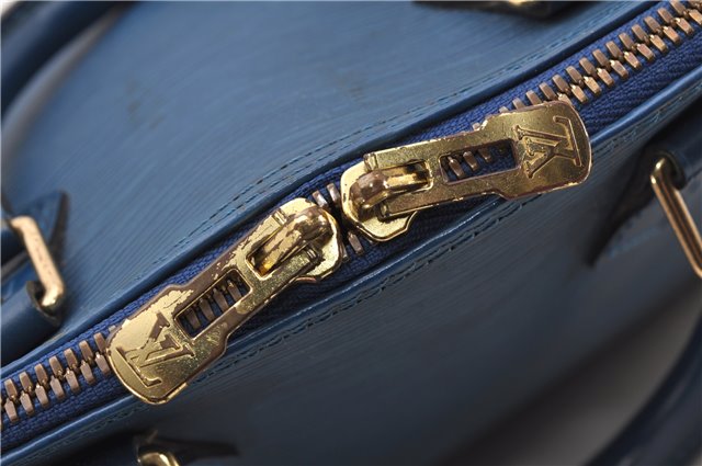 Authentic Louis Vuitton Epi Alma PM Hand Bag Blue M52145 LV 2087G