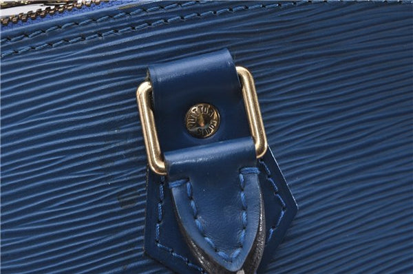 Authentic Louis Vuitton Epi Alma PM Hand Bag Blue M52145 LV 2087G