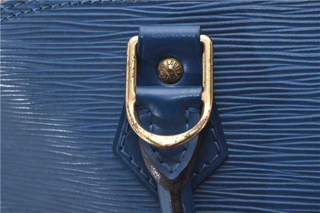 Authentic Louis Vuitton Epi Alma PM Hand Bag Blue M52145 LV 2087G