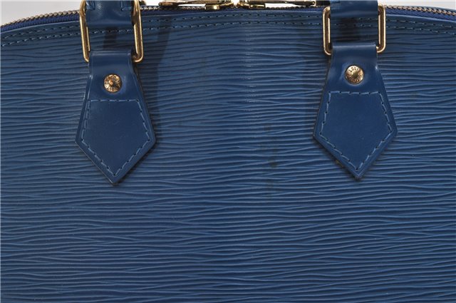 Authentic Louis Vuitton Epi Alma PM Hand Bag Blue M52145 LV 2087G